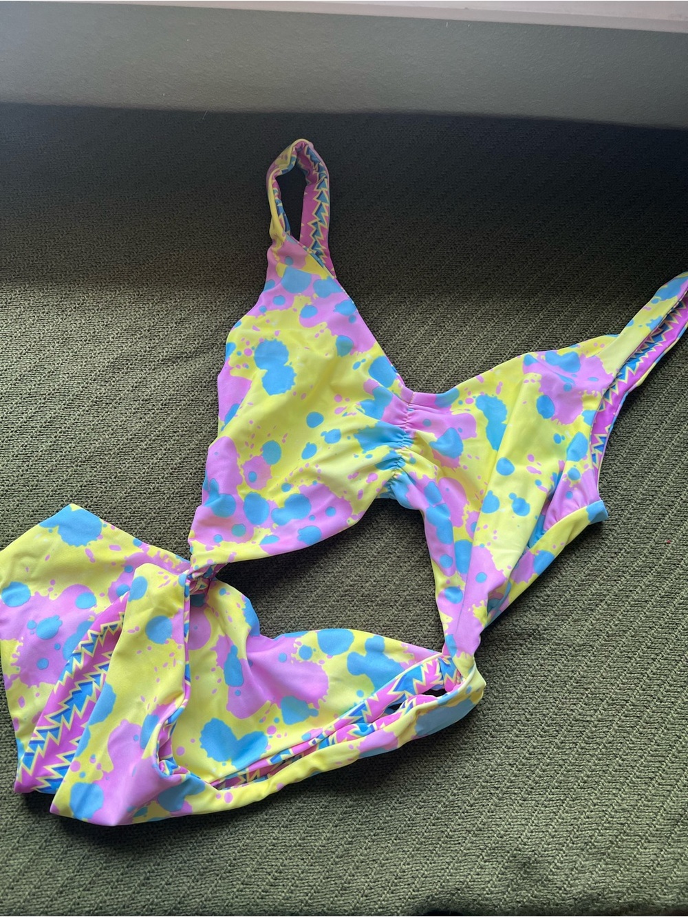 moana bikini Yellow, Pink & Blue Splash-Print Women's monokini